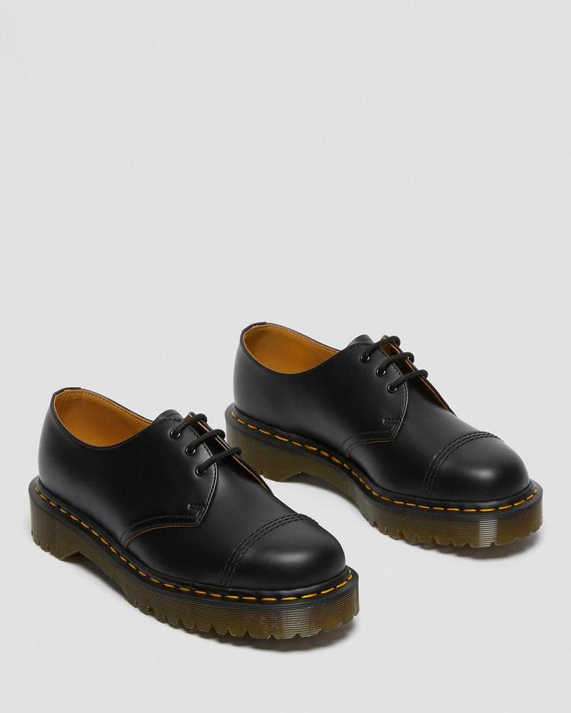 Black Women's Dr Martens 1461 Bex Made in England Toe Cap Oxfords Shoes | CA 339SGL